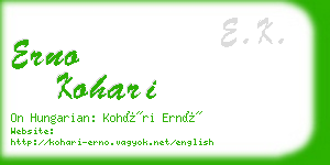 erno kohari business card